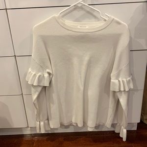 Zara kids white ruffle sweater